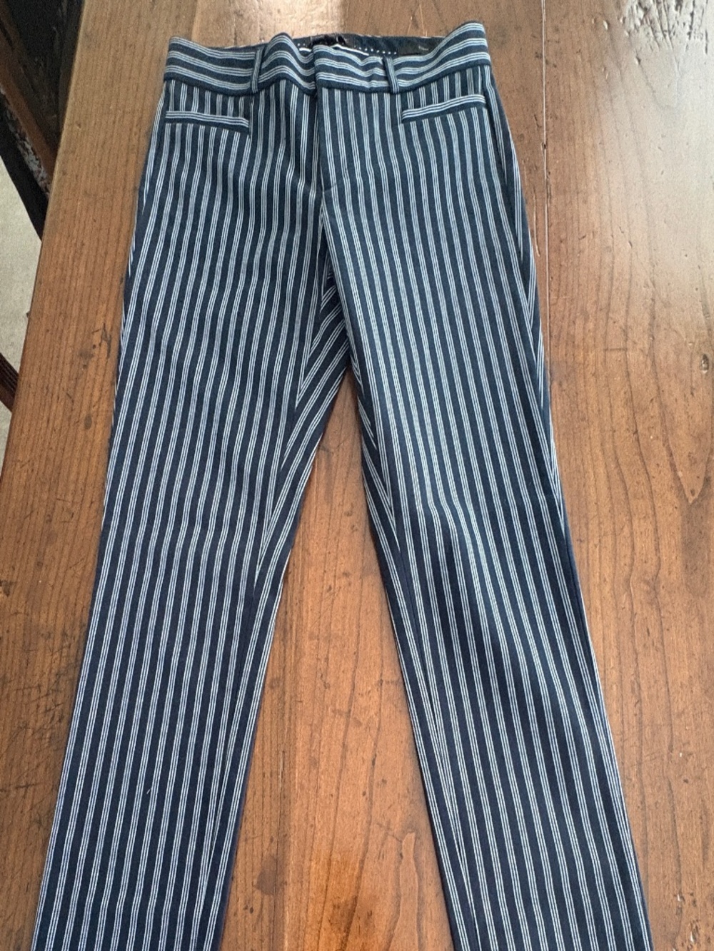 Banana Republic Sloan Skinny Fit Pinstripe Ankle Pants Navy Blue Size 0